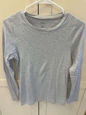 J. Crew Light Heather Gray Long-Sleeve Crewneck Tee